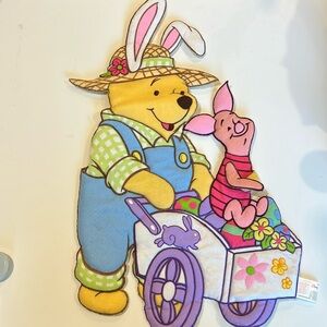 Walt Disney - Pooh and Piglet Easter door decor, vintage